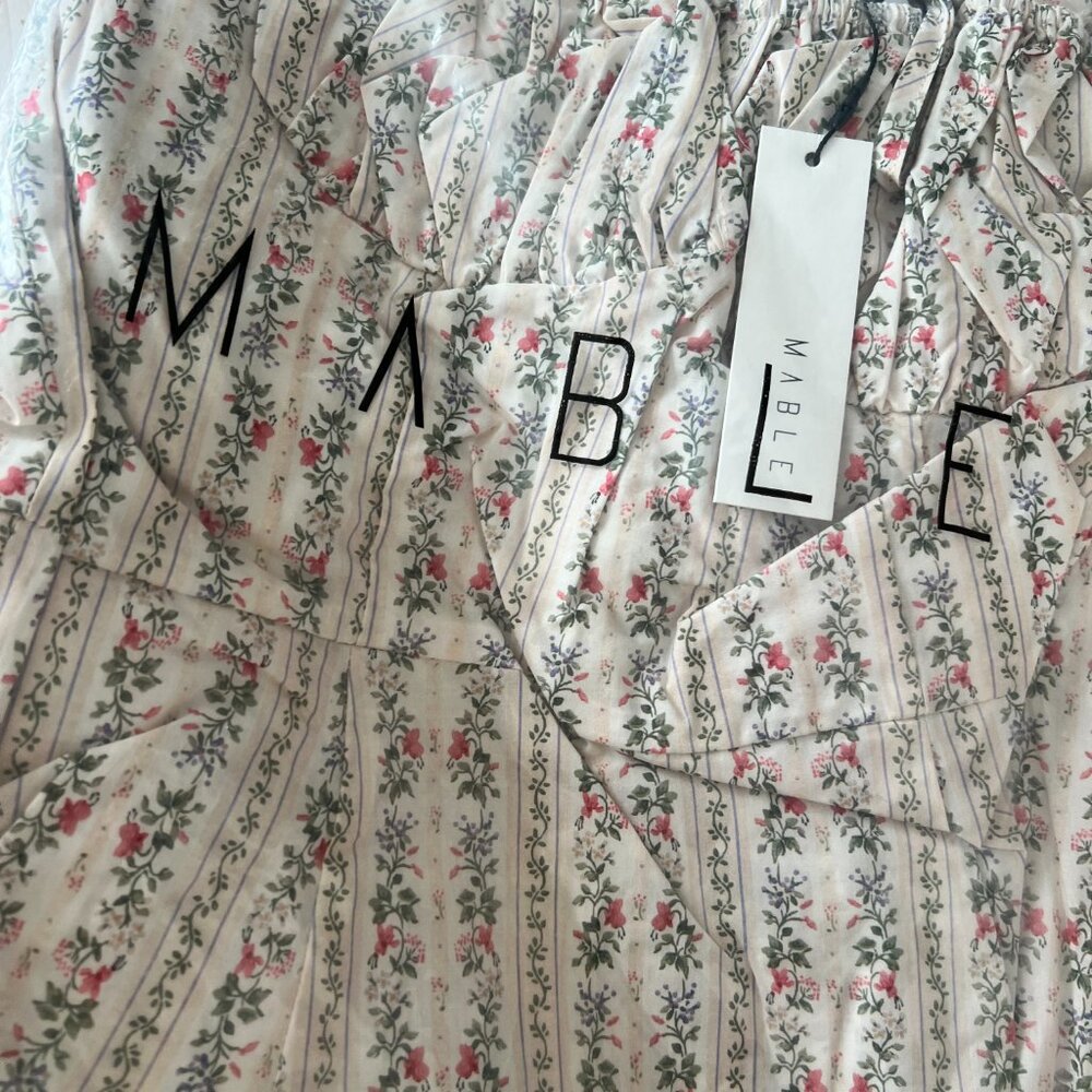 Princess Ruth Cream Floral Puff Sleeve Dress| Easter Church Dress - Picture 10 of 11